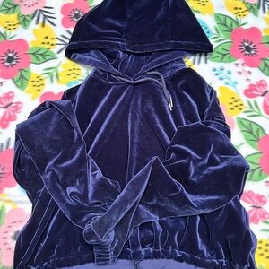 Forever 21 Blue Velvet Hoodie